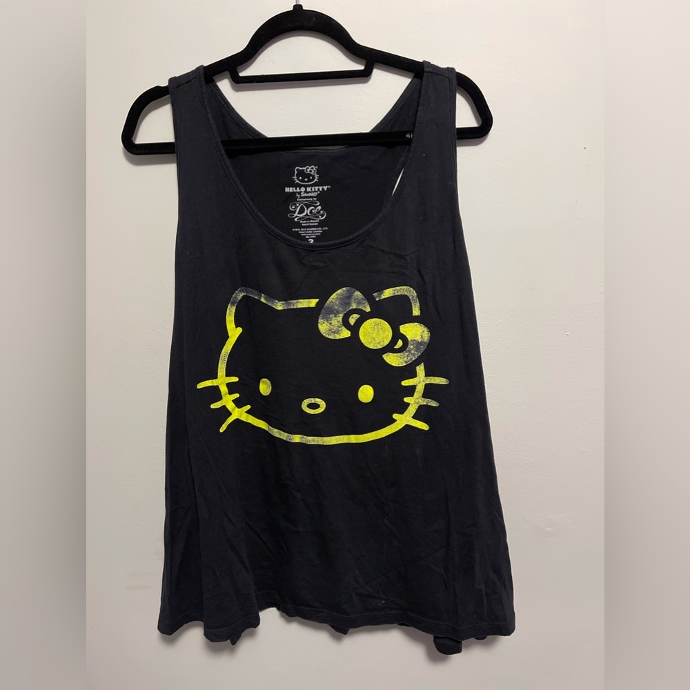 Torrid Plus Size Hello Kitty Racerback Tank Top with Neon Green Hello Kitty Logo